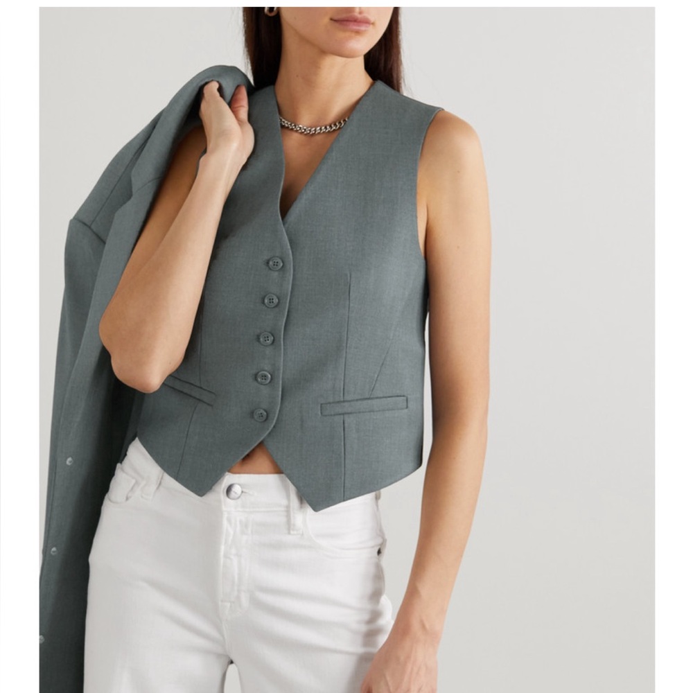NWT The Frankie Shop Gelso Vest Waistcoat Small Dark Grey Melange